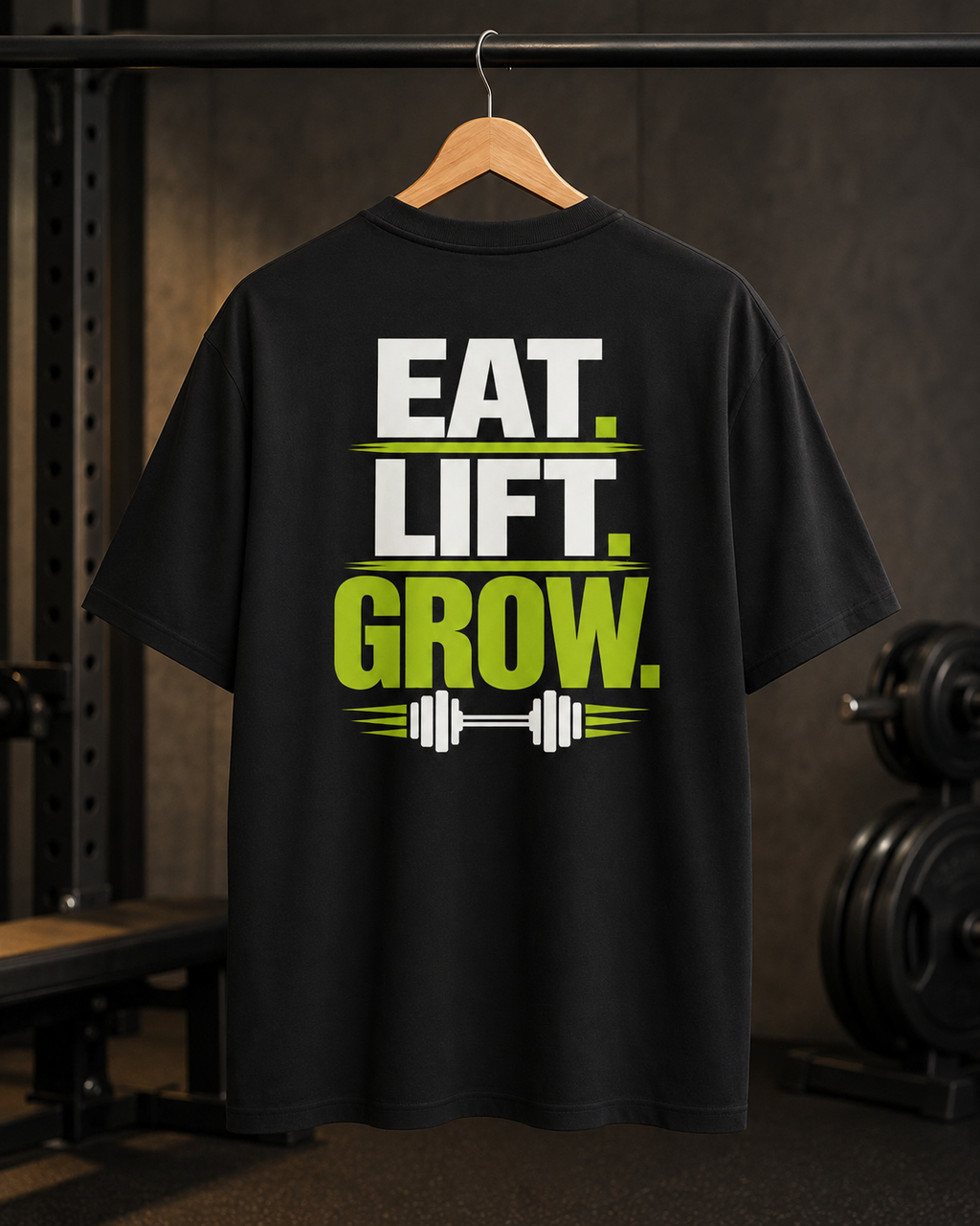 Eat Lift Grow Gym Oversized Graphic T-Shirt