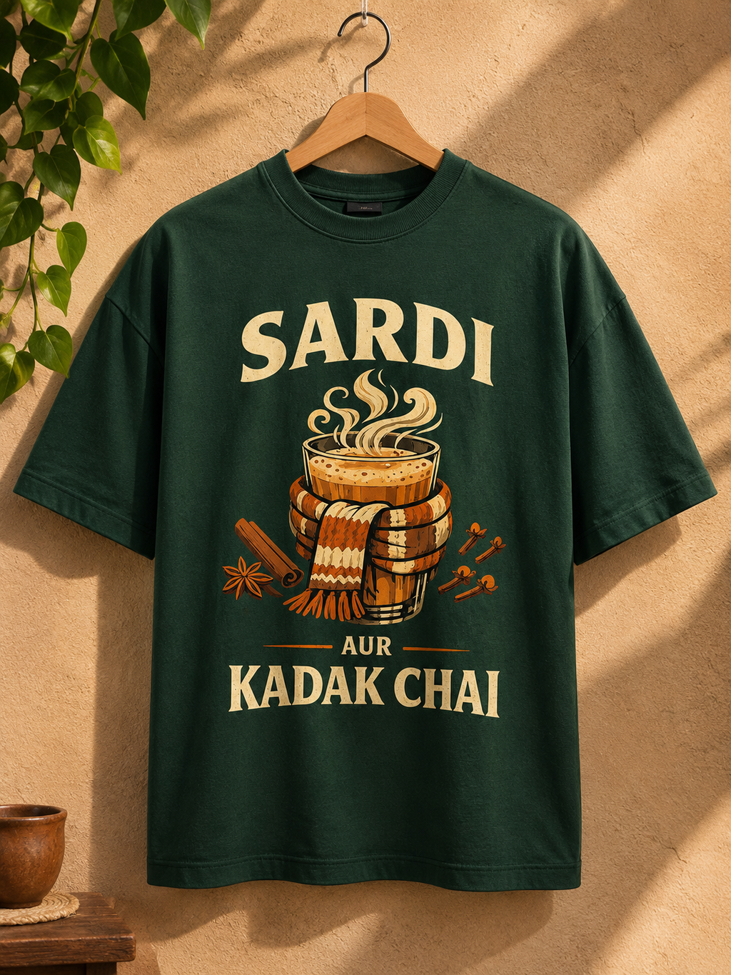 Sardi Aur Kadak Chai Oversized Graphic T-Shirt