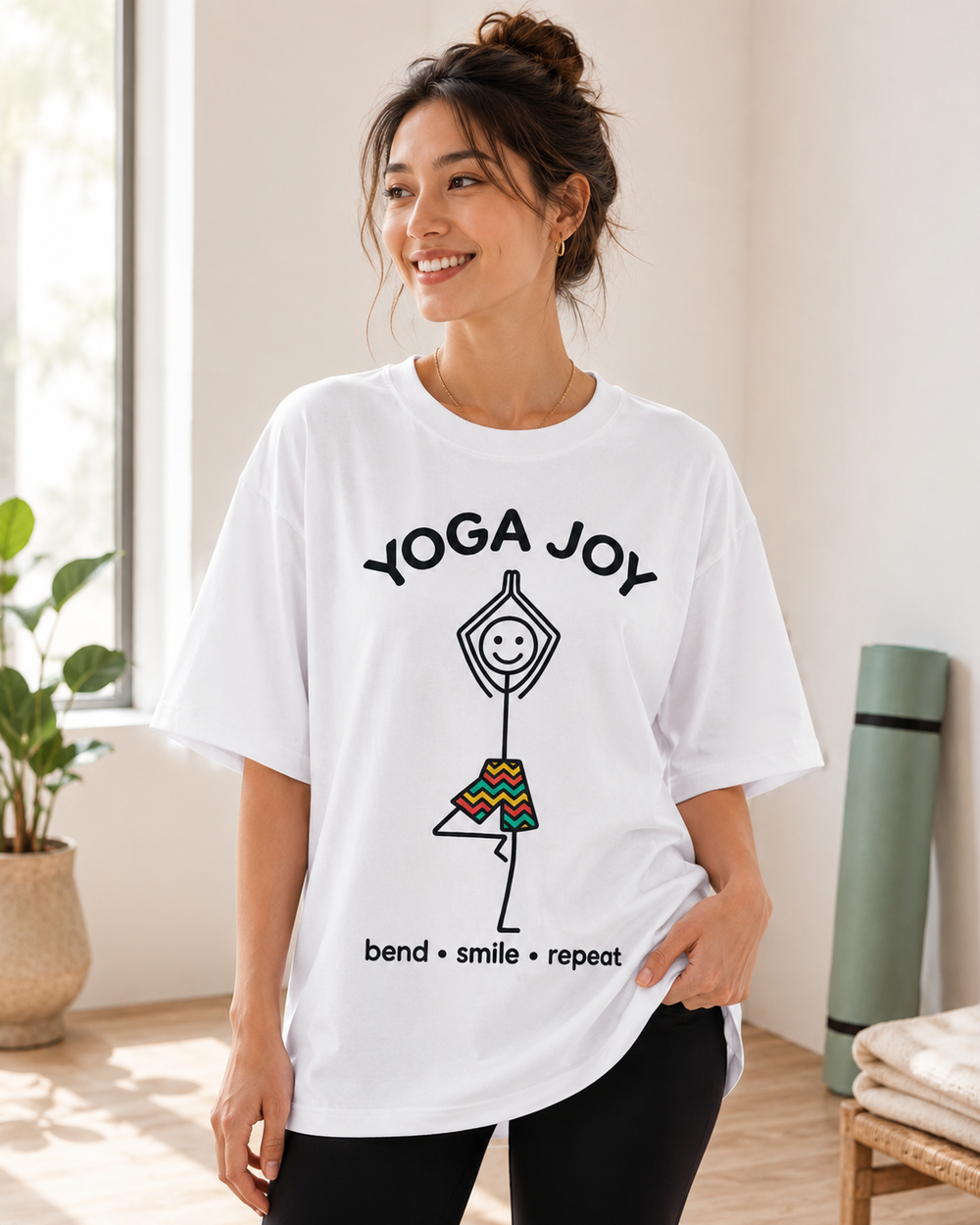 Yoga Joy Oversized Graphic T-Shirt