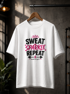 Sweat Sparkle Gym Oversized Graphic T-Shirt