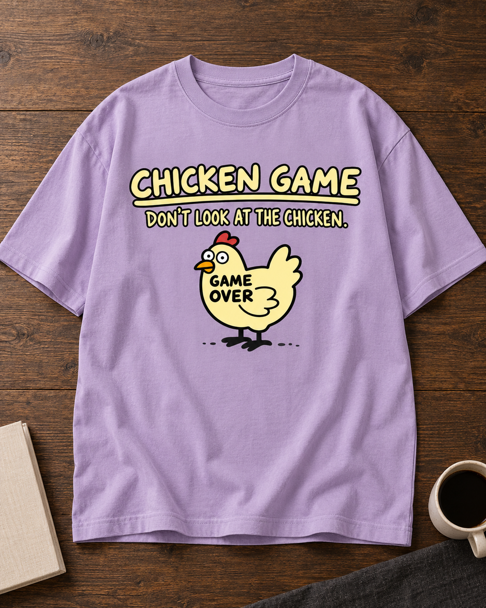 Chicken Game Funny Oversized Graphic T-Shirt