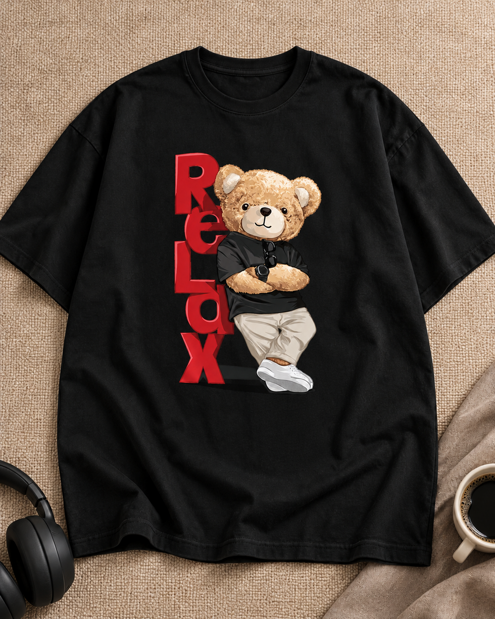 REBLOX Teddy Bear Oversized Graphic T-Shirt