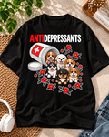 Antidepressants Dog Lover Oversized Graphic T-Shirt