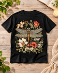 Vintage Botanical Dragonfly Regular Fit Graphic T-Shirt