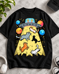 Cats UFO Abduction Cat Lover Oversized Graphic T-Shirt