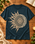 Celestial Sun & Moon Mandala Regular Fit Graphic T-Shirt