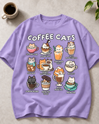 Coffee Cats Lavender oversized T-shirt
