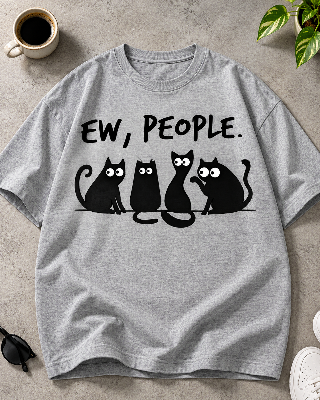 Ew People Grey Melange oversized T-shirt