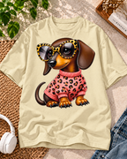Fashion Dachshund Beige oversized T-shirt