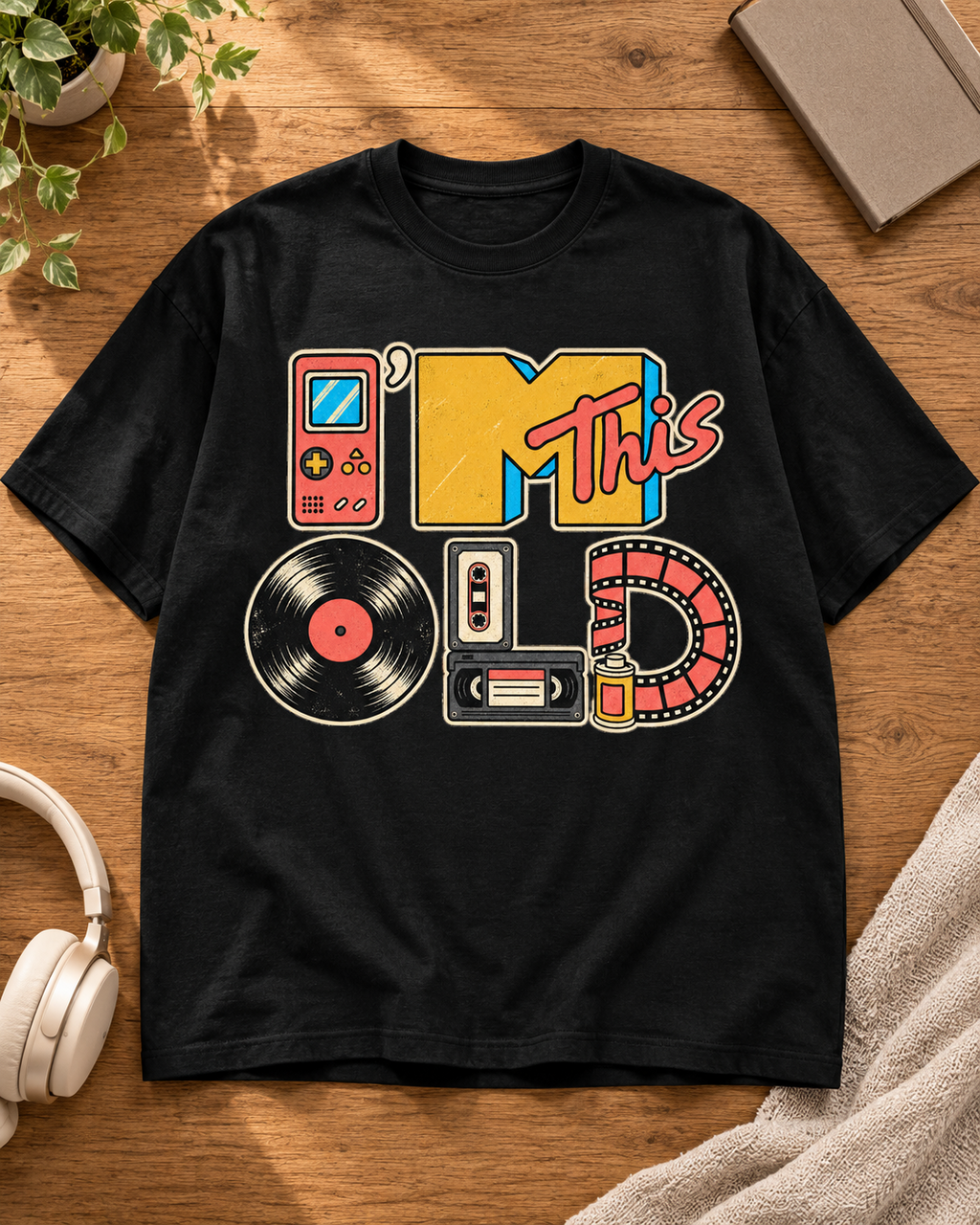 I'm This Old Retro Black oversized T-shirt