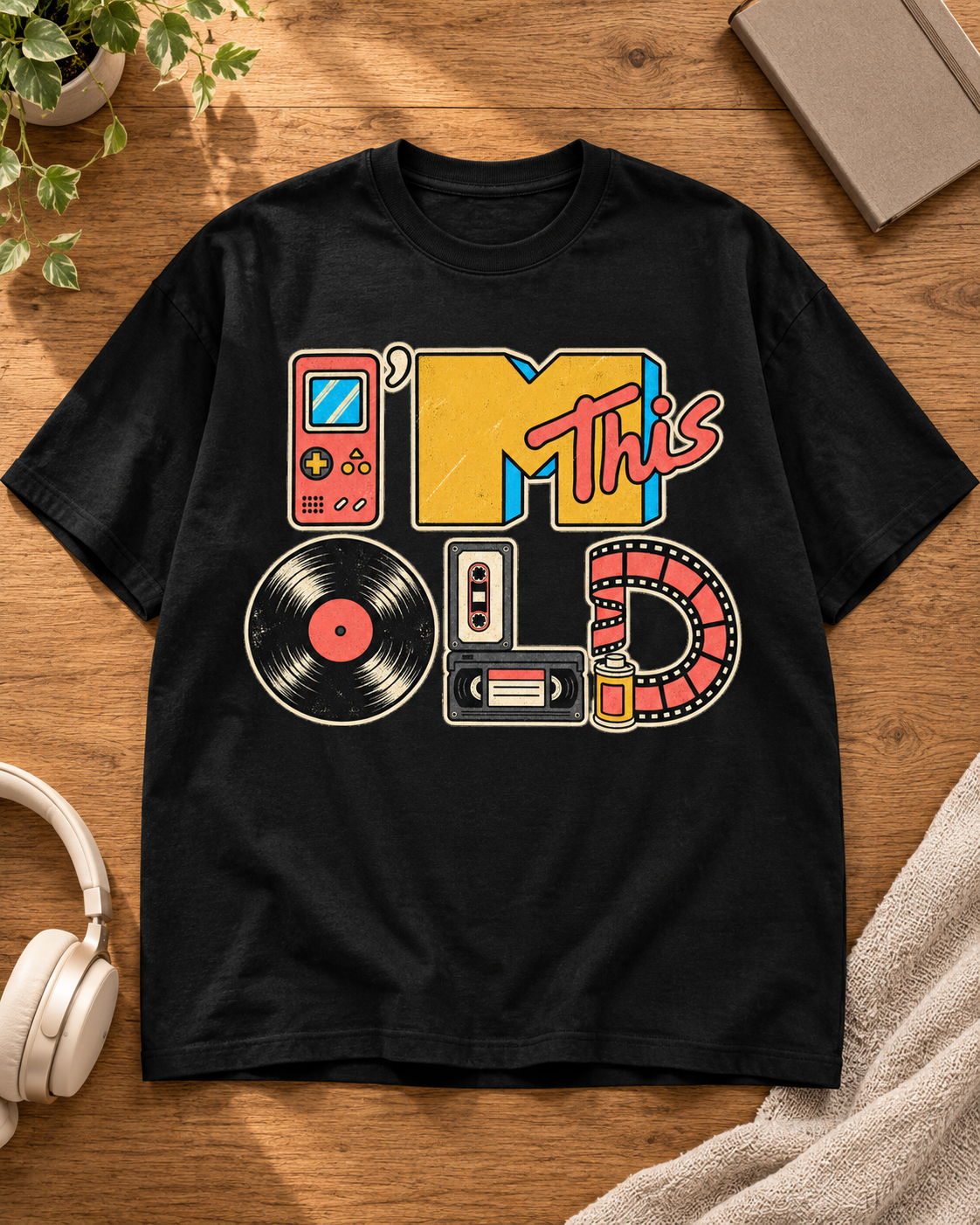 I'm This Old Retro Black oversized T-shirt
