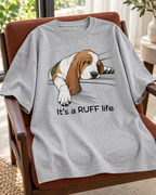 It's a Ruff Life dog lover oversized graphic T-shirt in grey melange