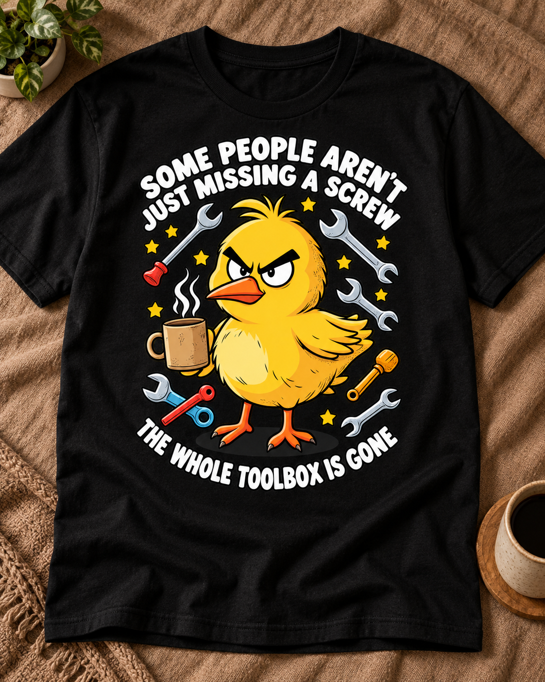 Some People Aren't Just Missing a Screw black duck graphic oversized T-shirt