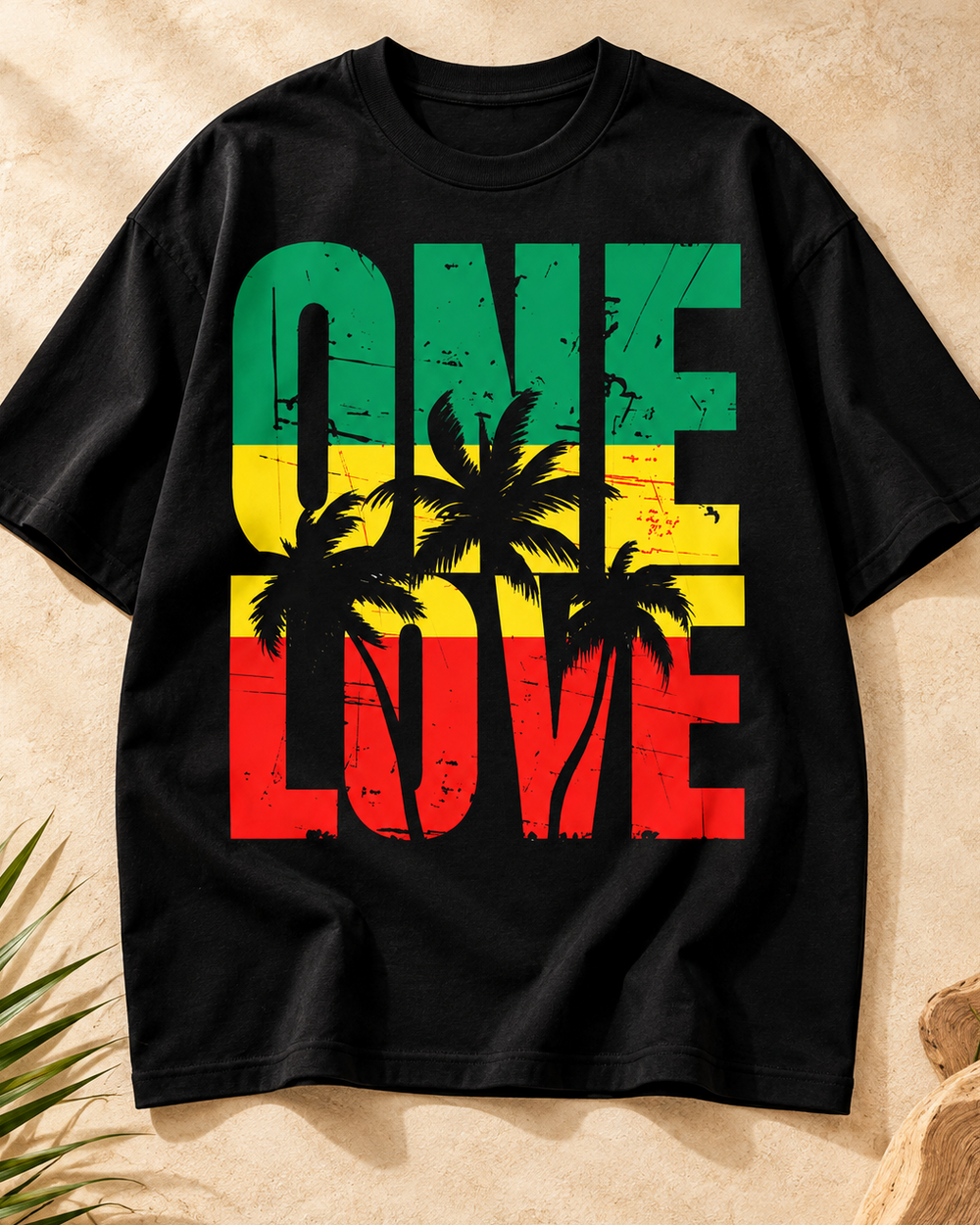 One Love Tropical Oversized Graphic T-Shirt