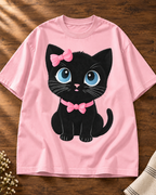 Pretty Kitty Light Baby Pink oversized T-shirt