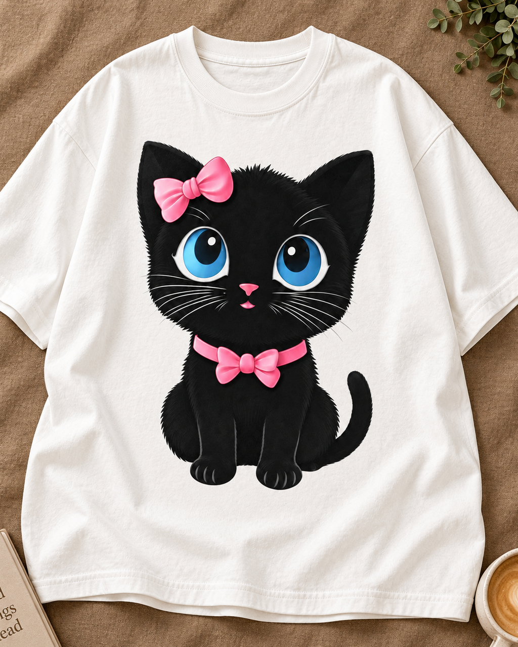 Pretty Kitty Cat Lover Oversized Graphic T-Shirt