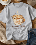 Catpuccino Cat Lover Oversized Graphic T-Shirt