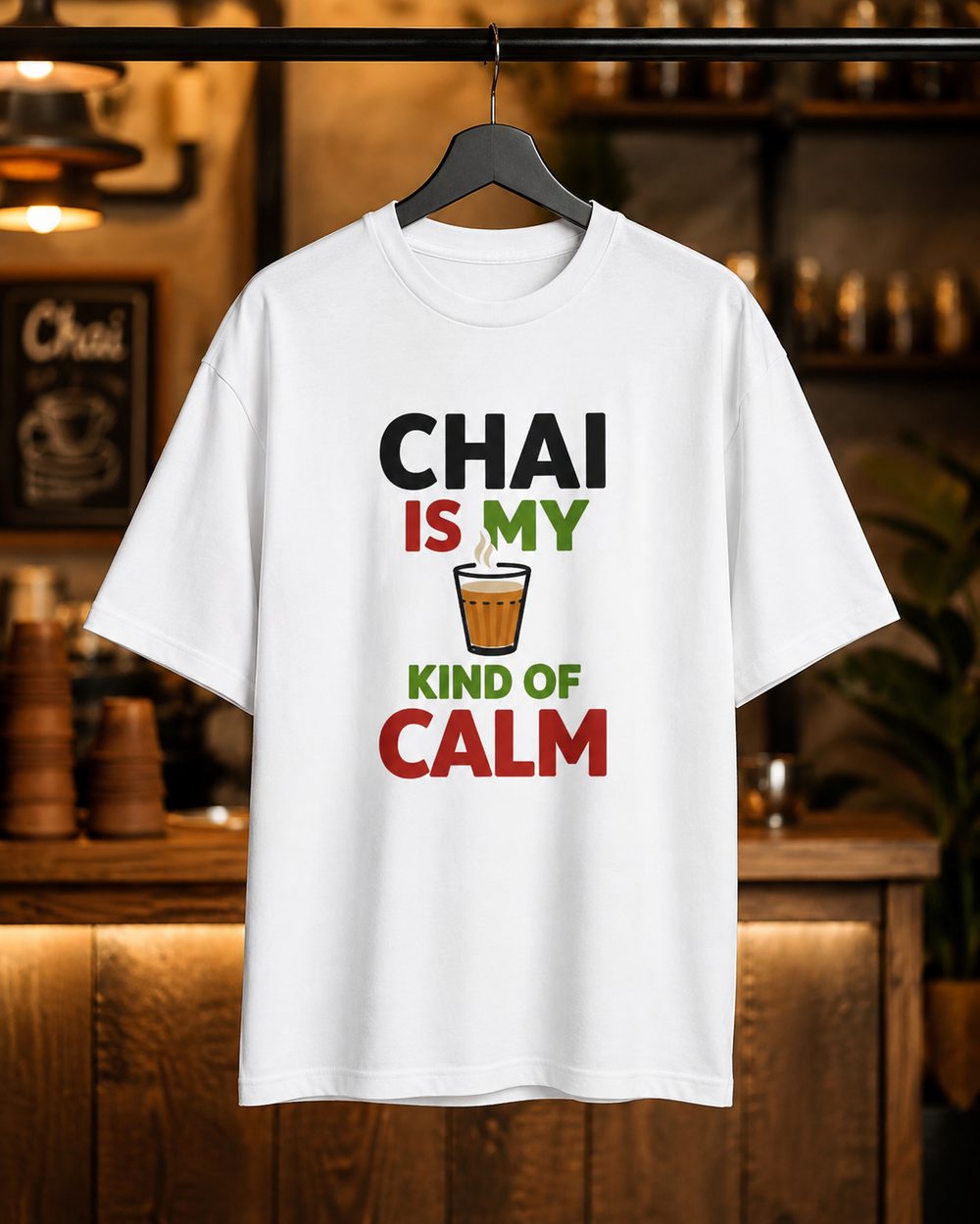 Chai Is My Kind of Calm Oversized Graphic T-Shirt