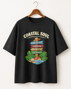 Coastal Soul black oversized T-shirt hero image by REBELO