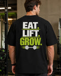 Eat Lift Grow Gym Oversized Graphic T-Shirt