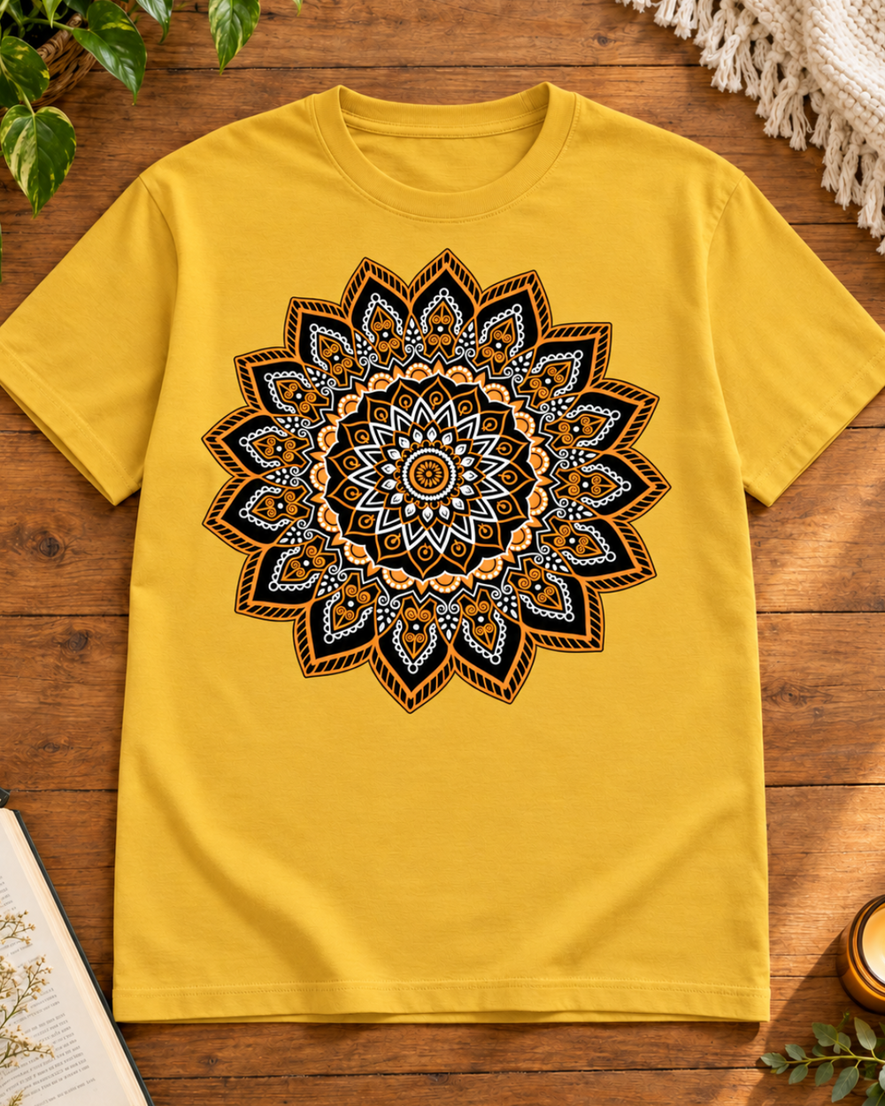 Golden Mandala Regular Fit Graphic T-Shirt