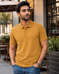 Mustard Yellow Men’s Cotton Polo T-Shirt