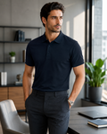 Navy Blue Men’s Cotton Polo T-Shirt