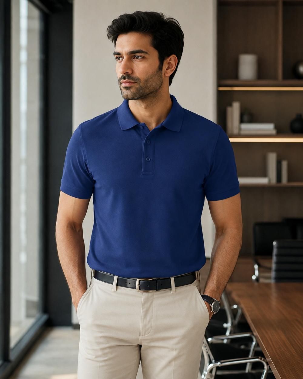 Royal Blue Men’s Cotton Polo T-Shirt
