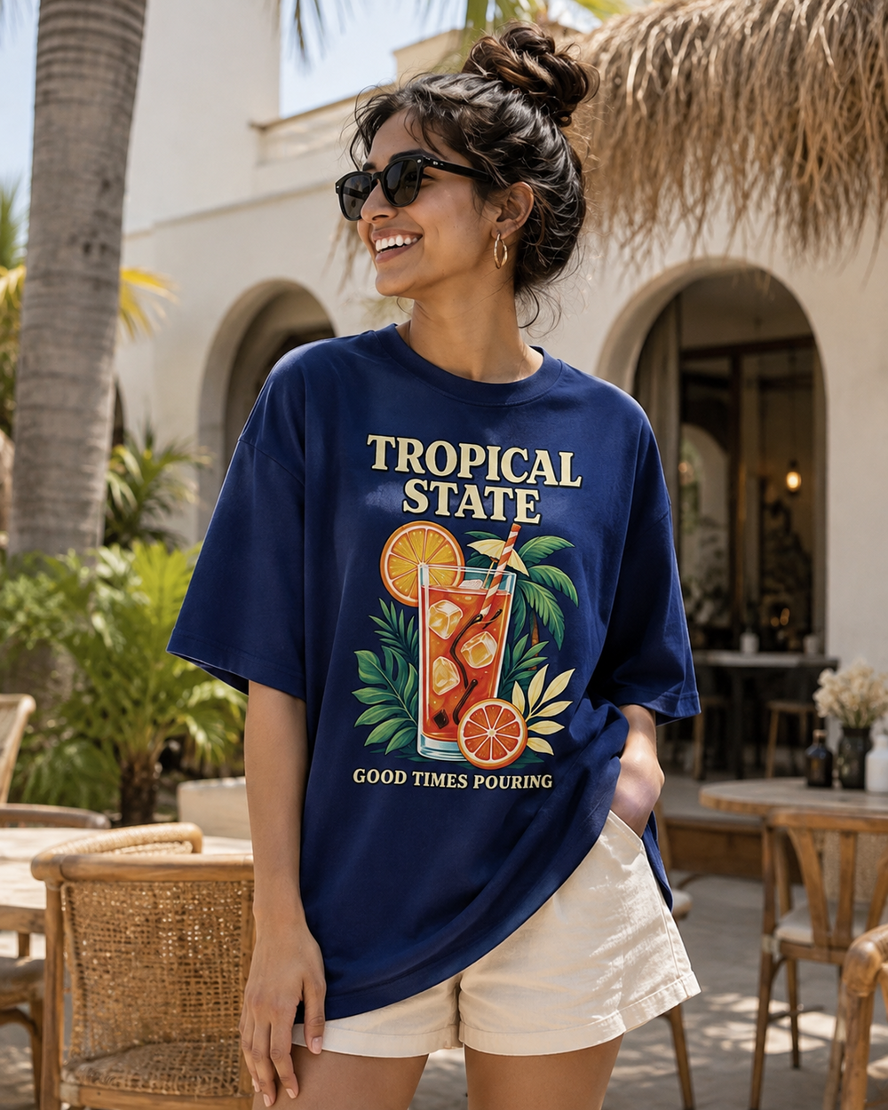 Tropical State Oversized Graphic T-Shirt