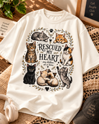 Rescued My Heart Off White oversized T-shirt
