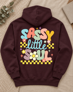 Sassy Little Soul maroon hoodie back