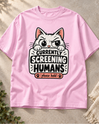 Currently Screening Humans Light Baby Pink oversized T-shirt