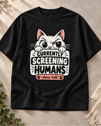 Currently Screening Humans Black oversized T-shirt