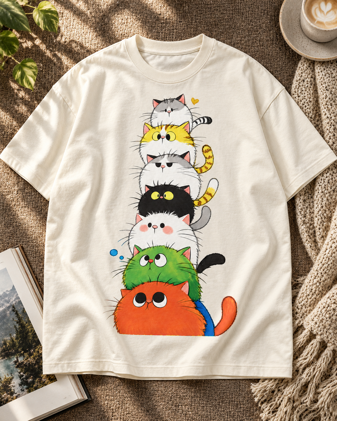 Seven Cats Off White oversized T-shirt