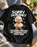 Sorry I'm Cranky Terrible 60s Duck Oversized Graphic T-Shirt