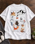 Watercolor Cat Gallery Cat Lover Oversized Graphic T-Shirt