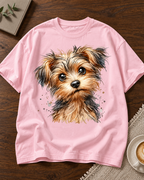 Watercolor Yorkie Baby Pink oversized T-shirt